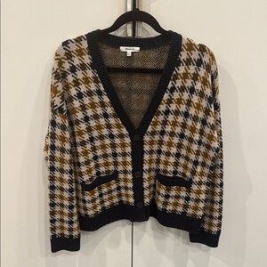 Plaid V-Neck Cardigan Sweater